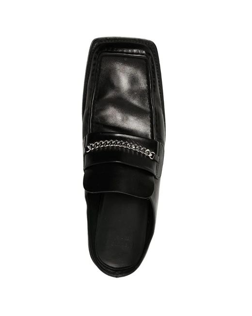 Martine Rose Black Logo Slack-Heeled Muller Shoes