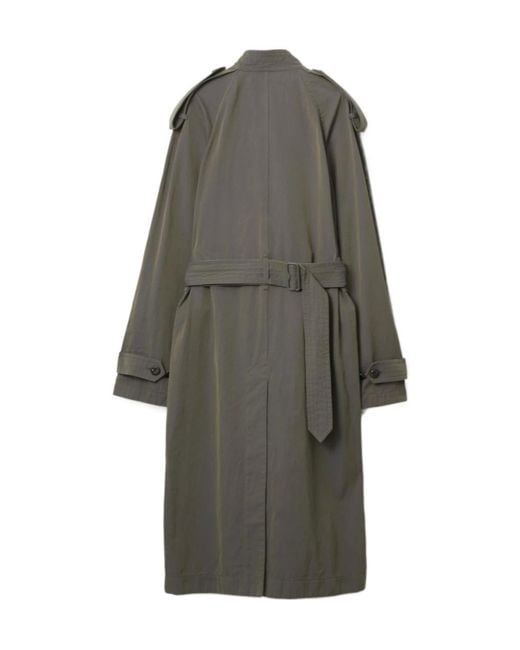 Burberry Gray Cotton-Linen Blend Trench Dress