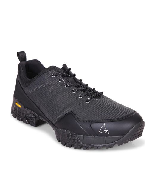 Roa Black Textured Trail Low-Top Sneakers for men