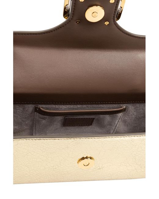 Lanvin Metallic Embossed Cat Handled Tote Bag
