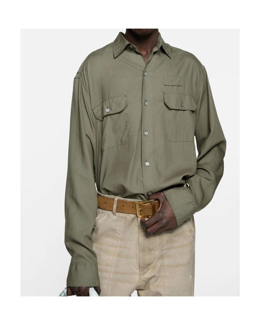 Acne Green Long-Sleeved Shirt for men