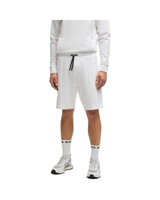 Boss White Solid Color Shorts for men