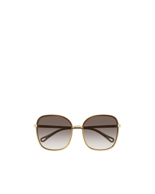 Chloé Metallic Chloé Eyewear Square Frame Sunglasses