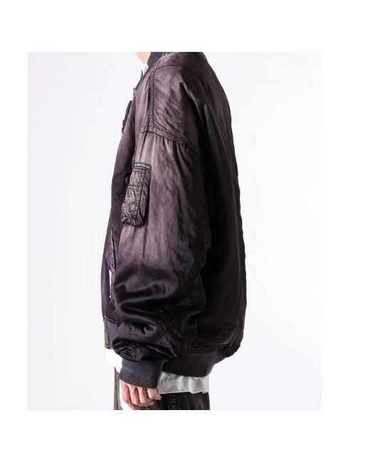 Maison Mihara Yasuhiro Black Aged Flight Zip-Up Jacket for men