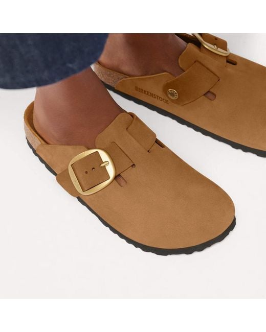 Birkenstock Brown Big-Buckle Leather Sandals