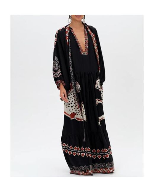 LaDoubleJ Black Athena Animal-Print Silk Dress