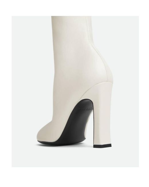 Bottega Veneta White Lambskin Nico Ankle Boots 100