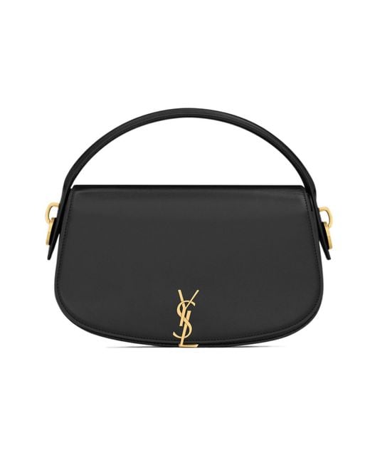 Saint Laurent White Voltaire Logo Plaque Shoulder Bag