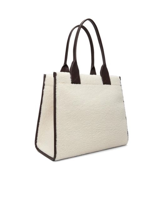 Ganni Natural Embroidered Logo Oversized Handbag