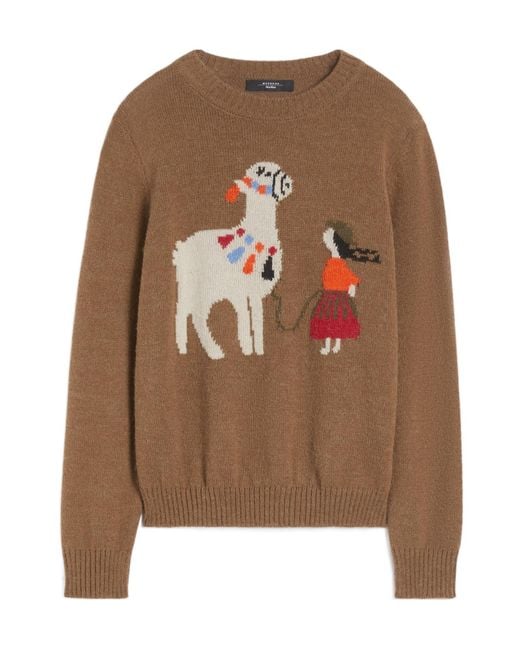 Weekend by Maxmara Brown Crew Neck Sweater