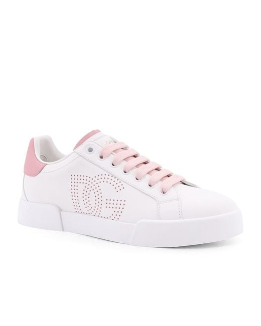 Dolce & Gabbana White Portofino Lace-Up Sneakers
