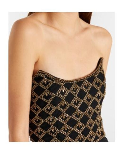 Rebecca Vallance Black Vesper Embellished Corset Gown
