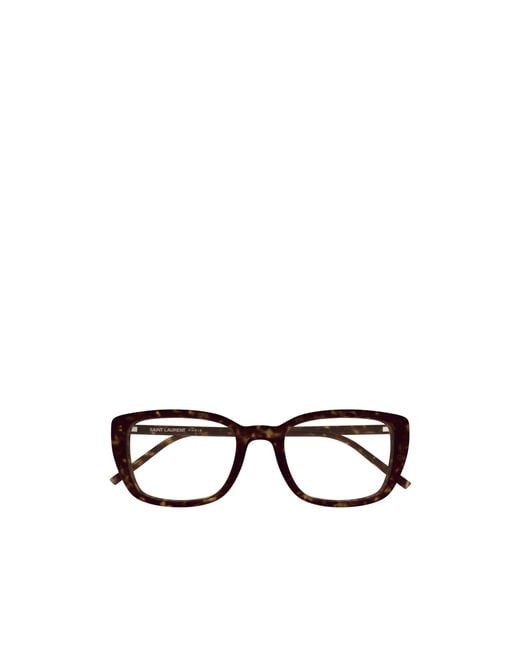 Saint Laurent White Eyewear Square-Frame Glasses