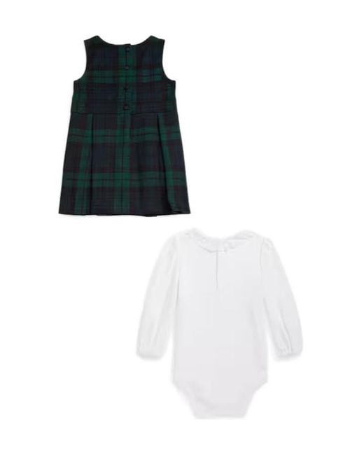 Polo Ralph Lauren Pleated Plaid Dress in Green | Lyst