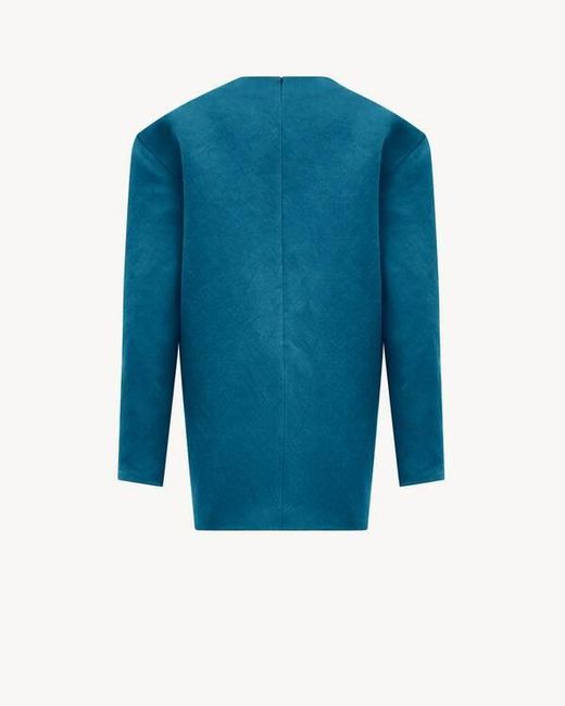 Saint Laurent Blue Silk Mini Dress