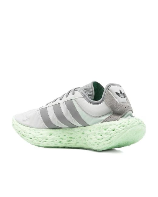 Adidas Originals Green Lace-Up Sneakers for men