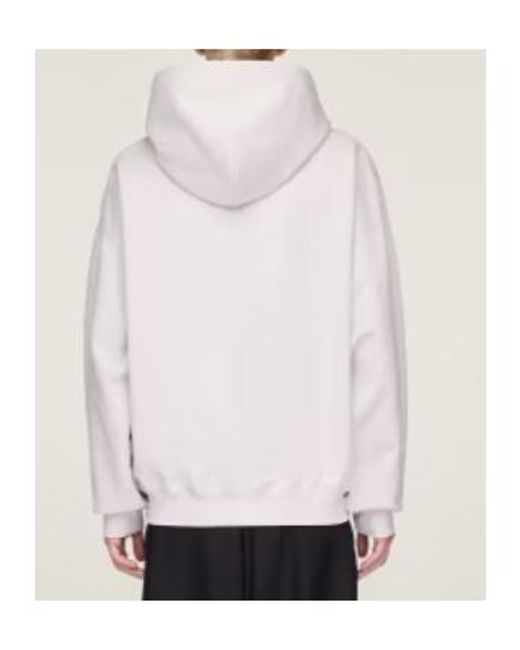 Y-3 Gray Logo Printed Drawstring Hoodie for men