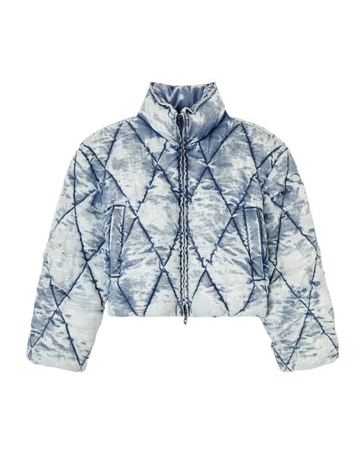 DIESEL Blue W-Histel Zip-Up Puffer Jacket