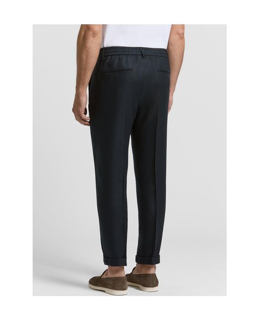 Peserico Blue Drawstring Tailored Trousers for men