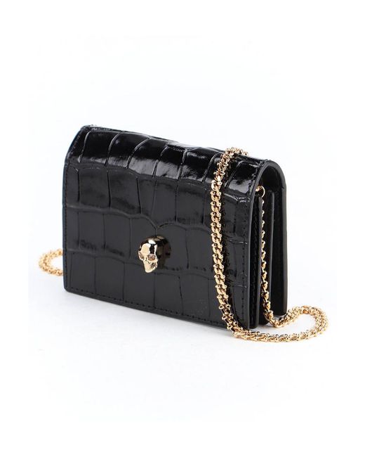 McQueen Black Skull Chain Wallet