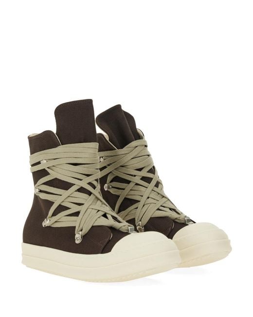 Rick Owens Brown Lace-Up Zip Sneakers for men