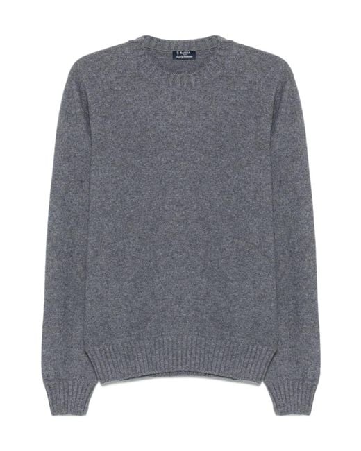 Barba Napoli Gray Crew-Neck Sweater for men