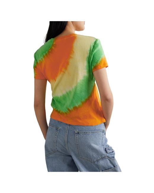 The Elder Statesman Green Tie-Dye Short-Sleeve T-Shirt
