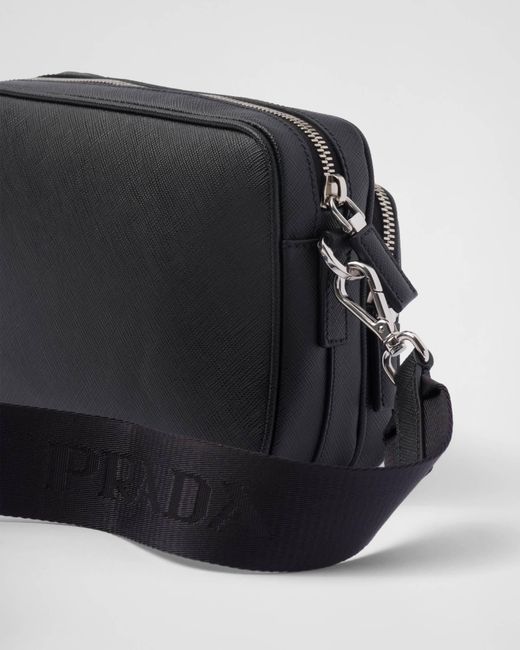 Prada Black Triangle-Logo Zipped Shoulder Bag for men