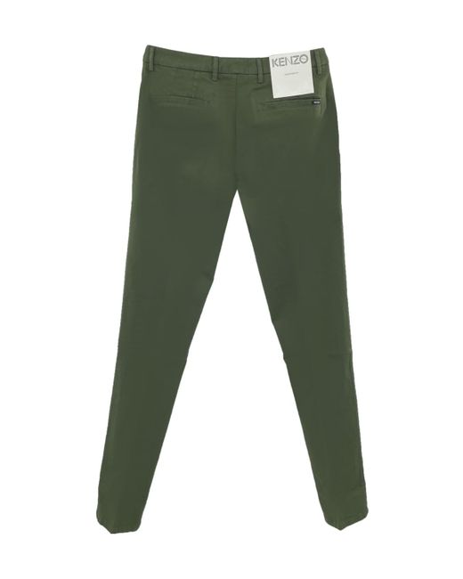 KENZO Green Belt-Loop Casual Pants for men