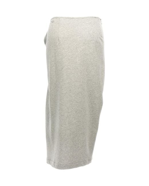 Dries Van Noten Gray Ruffled Skirt