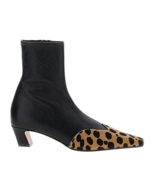 Khaite Black 40Mm Nevada Hyena-Print Square Toe Boots