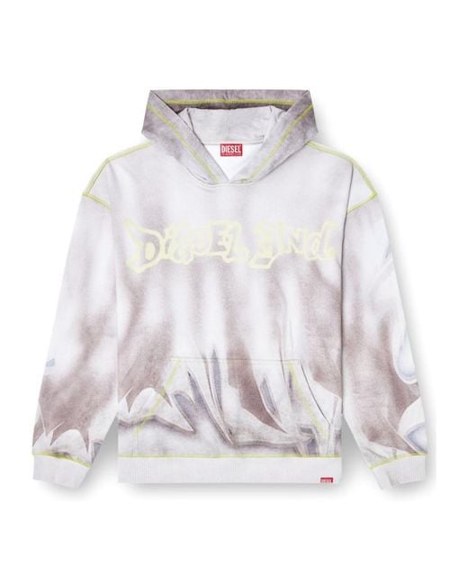 DIESEL Gray Boxt-Hood-Show Long-Sleeved Hoodie for men