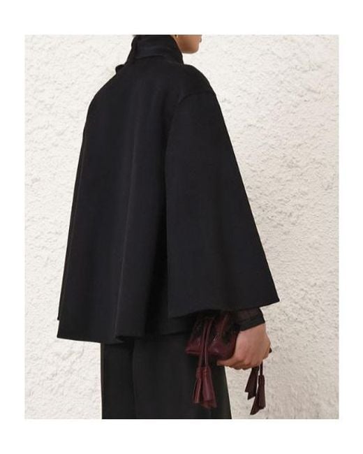 Zimmermann Black Valiant Pussybow Coat