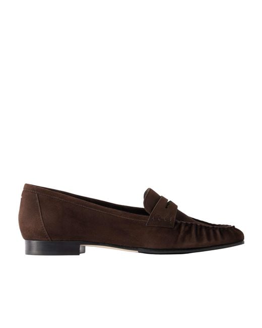 Aeyde Brown Suede Penny Loafers