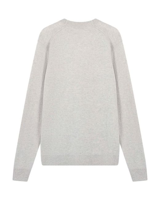 Maison Kitsuné White Maison Kitsuné Fox Patch Knitted Cardigan for men