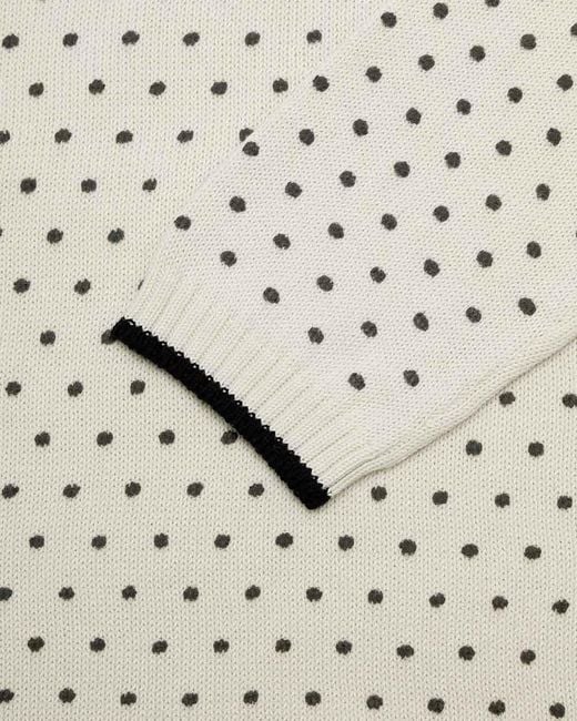 Weekend by Maxmara White Polka Dot Printed Pullover