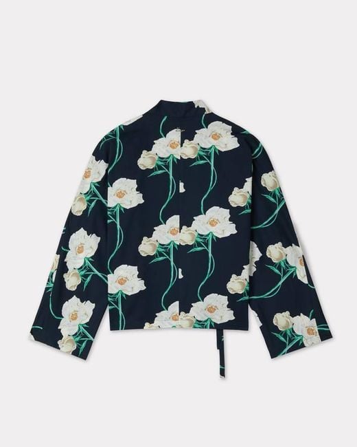 KENZO Blue Floral Wrap Jacket