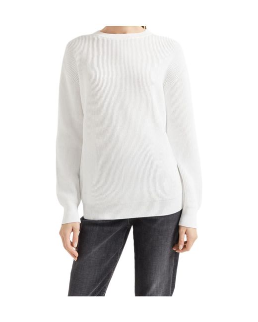 Brunello Cucinelli White Cotton Sweater