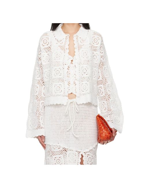 Holzweiler White Rosie Crochet Cardigan