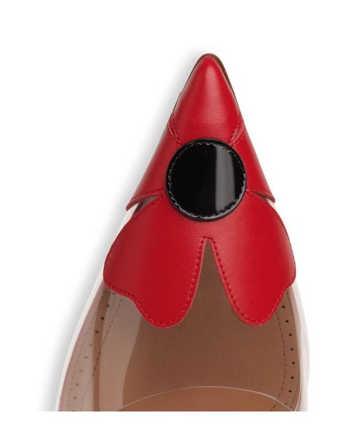 Alaïa Red Bloom Slingbacks