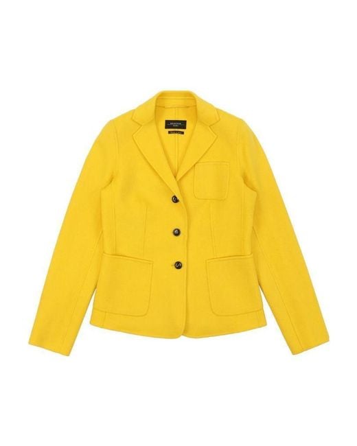 Weekend by Maxmara Yellow Lapel Suit Jacket