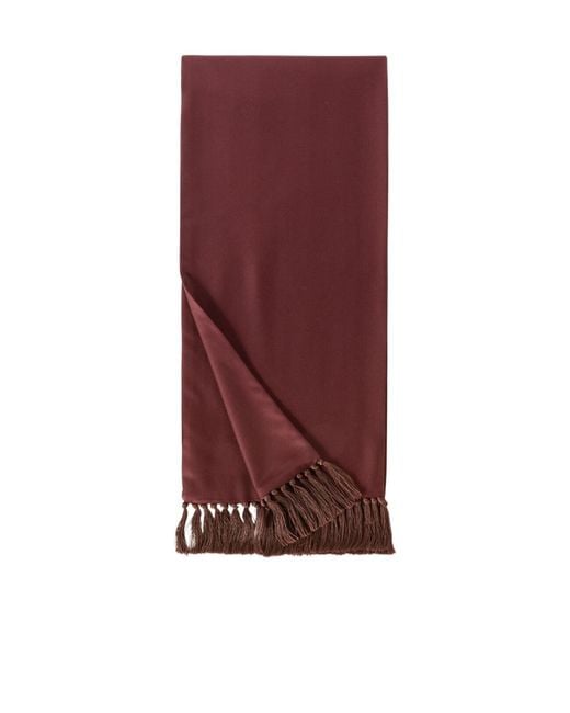 Loro Piana Red Knotted Fringed Scarf for men