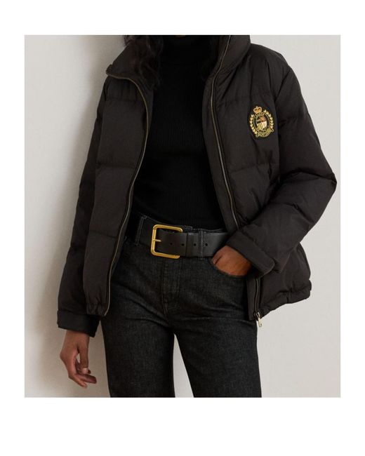 Ralph Lauren Black Real Leather Shorts Puffer Jacket