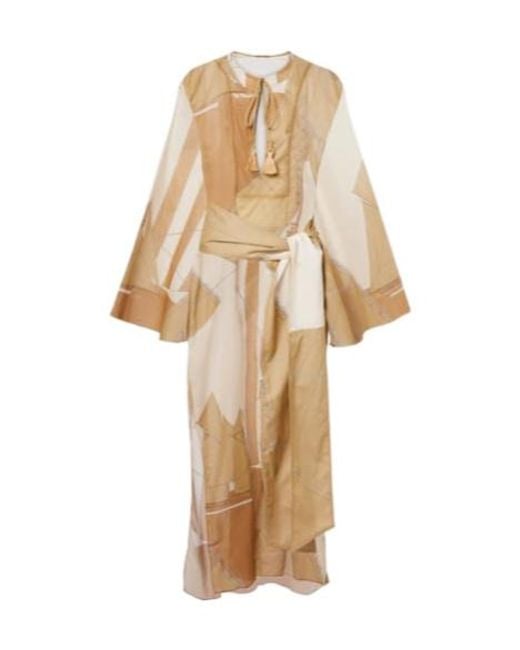 Johanna Ortiz Natural Aqua Cruiser Cotton Voile Kaftan