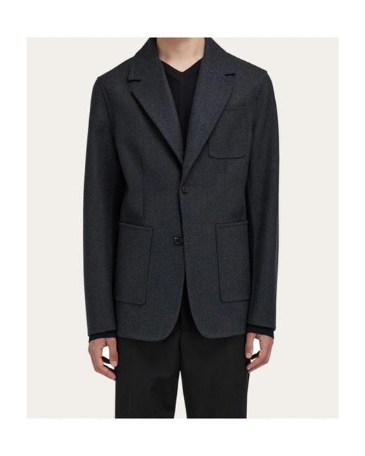 Ferragamo Blue Single Breasted Blazer for men