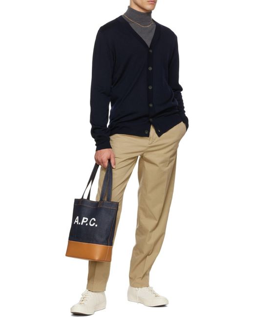 A.P.C. Blue Axelle Tote Bag for men