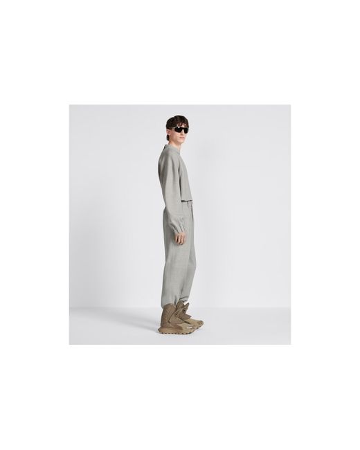 Dior Gray Homme Straight Leg Pleated Pants for men