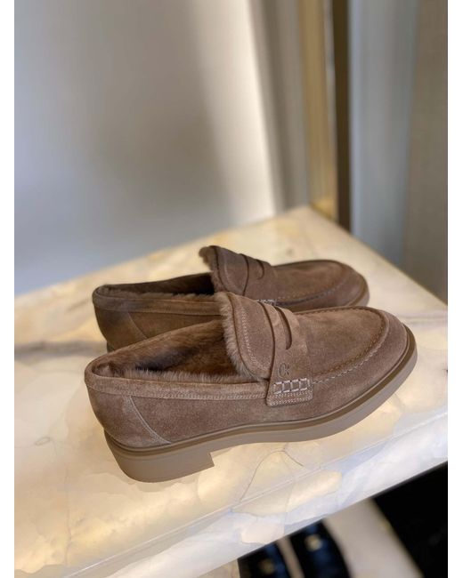 Gianvito Rossi Brown Harris Slip-On Loafers