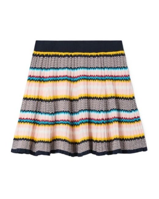 Casablanca Multicolor Zigzag Pleated Knitted Skirt