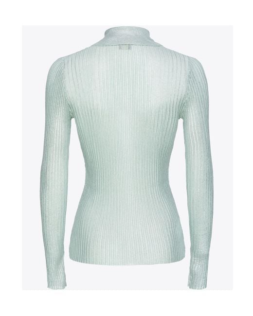 Pinko Blue Buttoned Rib-Knit Sweater